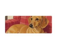 Dachshund Weiner Pet Dog Desk Mat with Stitched Edges, Rubber Mouse Mat for Keyboard Mats Non-Slip Waterproof Desk Pad Office Supplies Large Gaming Mouse Pad for Home Work