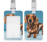 Dachshund Weiner Pet Dog Id Badge Holder,Name Tag Holder with Detachable Lanyard,Waterproof Design Id Card Holder for Office, Workplace