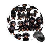 Dachshund Weiner Pet Dog Mouse Pad Round Laptop Mouse Mat Cute Computer Mousepad Keyboard Pad Non-Slip Desk Pads for Gaming Office Work Home