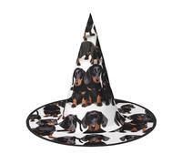 Dachshund Weiner Pet Dog print Halloween hat, set of 3, fit for family themed parties, yard decorations, carnival parties