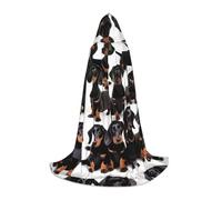 Dachshund Weiner Pet Dog Print Hooded Wizard Robe Halloween Cloak Medieval Renaissance Cosplay Christmas Party Outfits