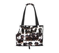 Dachshund Weiner Pet Dog Print Pet Tote Bag, Foldable Single Shoulder Pet Carrier For Small Pets Dogs Cats