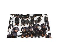 Dachshund Weiner Pet Dog Print Placemats,Washable PVC Kitchen Table Mats,Heat Resistanted Place Mats,Easy to Clean.