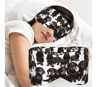 Dachshund Weiner Pet Dog Print Sleep Mask,Coverage Eye Mask,Soft Breathable Blindfold for Travel Nap Work