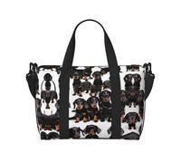 Dachshund Weiner Pet Dog print Travel Duffel Bag,workout duffel bag, overnight shoulder Bag,Weekender Bag for Women Men, Black, One Size