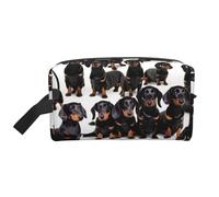 Dachshund Weiner Pet Dog Print Travel Grooming Storage Bag, Reusable Makeup Storage Organizer, Bathroom Supplies