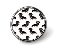 Dachshund Weiner Pet Dogs Button Pin Round Metal Lapel Pins Badges Classic Cute Brooche Pin Personalized Pinback Button Badges Novelty Funny Enamel Pins for Backpacks Jackets Bags