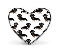 Dachshund Weiner Pet Dogs Lapel Pin Elegant Heart Shape Brooch Badge Funny Personalized Pinback Button Badge Fashion Cute Heart Brooch Pins for Bag Jacket Clothes Accessories