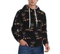 Dachshund Weiner Pet Dogs Mens Sherpa Hoodie, Premium Fleece Lined Pullover With Adjustable Hood, Heavyweight Fleece Hoodie