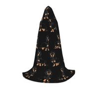 Dachshund Weiner Pet Dogs Print Hooded Cloak For Halloween,Renaissance Style,Perfect For Role Play And Parties