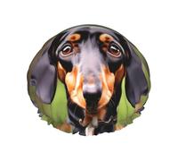 Dachshund Weiner Pet Dogs Print Shower Cap For Women Men Reusable Lightweight Soft Bath Hair Cap With Elastic Band
