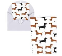 Dachshund Weiner Pet Dogs Print Thank You Cards Greeting Cards With Envelopes Blank Note Cards 10x15 cm Perfect for Thank Yous Invitations