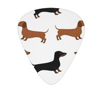 Dachshund Weiner Pet Dogs Printed,12 Pcs Guitar Pick,3 Different Thickness Plectrums for Acoustic Guitar Bass Ukulele (0.46mm 0.96mm 0.71mm)