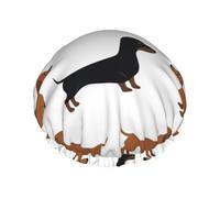 Dachshund Weiner Pet Dogs Printed,Shower Cap Nightcap Double Layer Waterproof Elastic Bath Cap Reusable Hair Cap