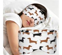 Dachshund Weiner Pet Dogs Printed, Sleep Mask for Home Travel, Full Eye Covers Light Blocking Eye Mask Sleep Eye and Ear Muffs