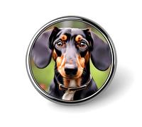 Dachshund Weiner Pet Dogs Round Badge Personalized Metal Lapel Pin Badges Fit Clothing Bags Hat Humorous Printed Brooch Badge Party Decorations Accessories for Men Women