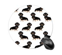 Dachshund Weiner Pet Dogs Round Mouse Pad Smooth Glide Gaming Mousepad Extra Density Portable Comfortable Mouse Mat for Desk, Home, Office 7.8x7.8 Inches