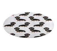 Dachshund Weiner Pet Dogs Round Rug Soft Absorbent Bath Mat Entryway Anti Slip Rugs Farmhouse Front Back Door Mat 60 * 60cm for Bedroom Living Room Home Decorative