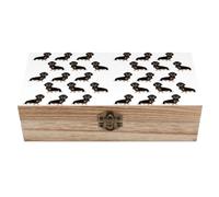 Dachshund Weiner Pet Dogs Wooden Keepsake Box with Hinged Lid Wood Box | Decorative Wooden Storage Box, Rustic Vintage Wooden Jewelry Box, Small 7.9 x 3.9 inch for Jewelry, Photos Crafts, Sewing