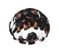 Dachshund Weiner Reusable Dachshund Dog Print Shower Cap for Women Double Layer Waterproof Quick Dry Bathing Cap