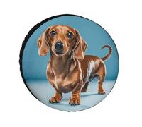 Dachshund Weiner Universal Waterproof Pet Spare Tire Cover, Custom Trailer Tire Cover for Trailers Truck RV SUV 24-36