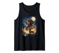 Dachshund Wiener Dog in Armor Moonlight Tank Top