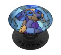Dachshund Wiener Dog Stained Dog Lover Light Blue PopSockets Adhesive PopGrip