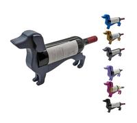 Dachshund Wine Bottle Holder - Tabletop Display Stand, Dog Shaped Rack, Novelty Kitchen Organizer for Wine Bar, Cork Holders Decorative (Grey)
