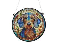 Dachshund Wirehaired Stained Glass Effect Suncatcher Gift for Dog Lovers - 13cm