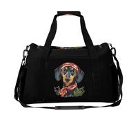 Dachshund with Headband Large Capacity Travel Duffel Bag Sport Weekender Overnight Backpack Lightweight Luggage Bags