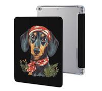 Dachshund with Headband Printed Tablet Case Compatible with iPad Series Hard Translucent Back Protective Cover