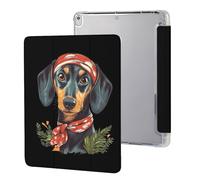 Dachshund with Headband Printed Tablet Case Compatible with iPad Series Hard Translucent Back Protective Cover