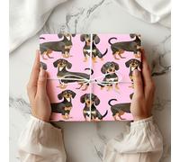 Dachshund Wrapping Paper Sheet - Cute Sausage Dog Gift Wrap for Birthday, Christmas or Pet Lover Gifts - Wiener Dog Design - W67 (Light Pink, Large - 58 x 85cm / 22.8" x 33.4" inches)