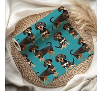 Dachshund Wrapping Paper Sheet - Cute Sausage Dog Gift Wrap for Birthday, Christmas or Pet Lover Gifts - Wiener Dog Design - W67 (Teal, Large - 58 x 85cm / 22.8" x 33.4" inches)