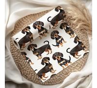 Dachshund Wrapping Paper Sheet - Cute Sausage Dog Gift Wrap for Birthday, Christmas or Pet Lover Gifts - Wiener Dog Design - W67 (White, Small Sheet - 30 x 40cm/ 11.8" x 15.7" inches)