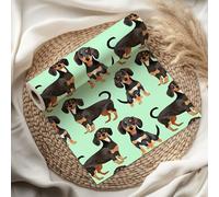 Dachshund Wrapping Paper Sheet - Cute Sausage Dog Gift Wrap for Birthday, Christmas or Pet Lover Gifts - Wiener Dog Design - W67 (Mint, Medium Sheet - 42 x 58cm / 15.7" x 22.8" inches)