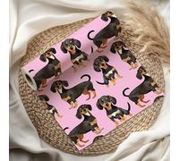 Dachshund Wrapping Paper Sheet - Cute Sausage Dog Gift Wrap for Birthday, Christmas or Pet Lover Gifts - Wiener Dog Design - W67 (Light Pink, Medium Sheet - 42 x 58cm / 15.7" x 22.8" inches)