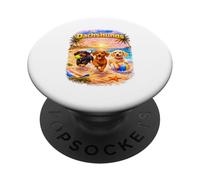 Dachshunds Beach Funny Summer Pup Lover Tropical Sunset PopSockets Adhesive PopGrip