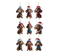 Dachshunds Dog Christmas Ornament, Cute Christmas Tree Decoration, Car Hanging Ornament for Dog Lovers, Xmas Tree Hanging Decor for Holiday Home Decor