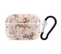 Dachshunds Dog with Flowers Case Cover Compatible with AirPods Pro Protection with Keychain
