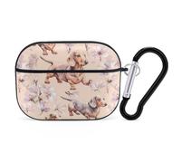 Dachshunds Dog with Flowers Case Cover Compatible with AirPods Pro Protection with Keychain
