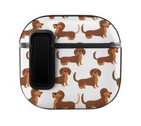 Dachshunds Dogs Pattern Compatible with Airpods 4 Case PC Scratch-Resistant Drop-Proof Protective Cover with Secure Buckle