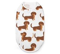 Dachshunds Dogs Pattern Dog Shirts Summer Pet Clothes Comfort T-Shirts Vest Sleeveless Tank Top for Cats Dogs L