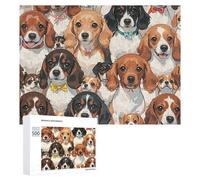 Dachshunds Puzzle for Adults Wooden Jigsaw Puzzle for Mother's Day Premium Puzzle with Unique Art Design Challenging Brain Teaser Birthday Gift for All Ages 500 PCS