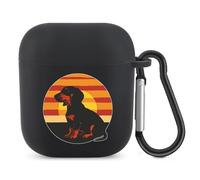 Dachshunds Vintage Sunset Bluetooth Headset Cover Earbuds Case TPU Headphone Protective Compatible with Airpods 1/2 Black-Color
