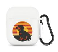 Dachshunds Vintage Sunset Bluetooth Headset Cover Earbuds Case TPU Headphone Protective Compatible with Airpods 1/2 White-Color