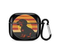 Dachshunds Vintage Sunset Bluetooth Headset Cover Hard Shell Earbuds Case Protective Cover Compatible with Airpods 3