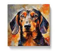 Dachsund Abstract Expressionism No.1 Canvas Print | Gallery Wrapped 30mm Frame Wall Art | 20x20 inches | Ready to Hang | Eclectic Picture | Living Room Bedroom Lounge Office