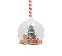 Dachsund Christmas Decoration, Christmas Sausage Dog Bauble with Christmas Tree - Santa Paws Dome - Novelty Sausage Dog Fun Quirky Unsual Xmas Tree Ornament