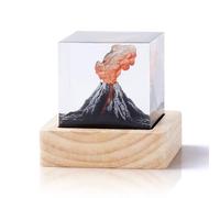 Dachsy Mushroom Cloud Lamp Resin Nuke Lamp, Explosion Volcano Cloud LED Light, Unique Night Light Desk Ornament for Office Bedroom Living Room Decor Gifts (2inch Volcano)